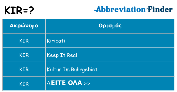 Τι σημαίνει kir ηρεμήσει