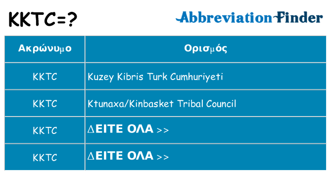 Τι σημαίνει kktc ηρεμήσει