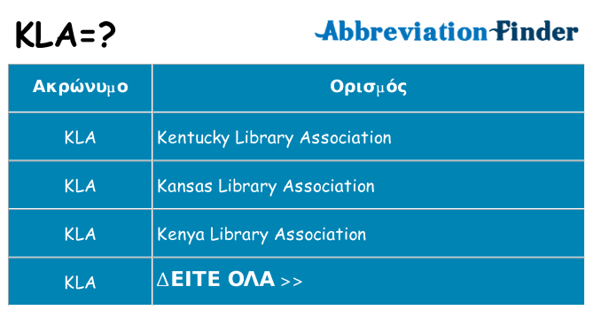 Τι σημαίνει kla ηρεμήσει