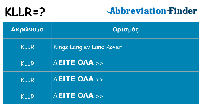 Τι σημαίνει kllr ηρεμήσει