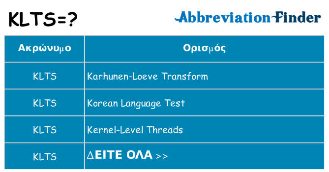 Τι σημαίνει klts ηρεμήσει