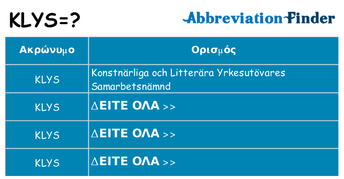 Τι σημαίνει klys ηρεμήσει