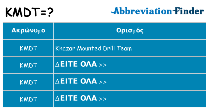 Τι σημαίνει kmdt ηρεμήσει