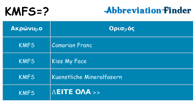 Τι σημαίνει kmfs ηρεμήσει