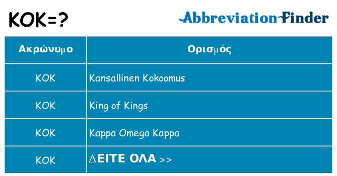 Τι σημαίνει kok ηρεμήσει