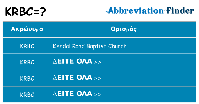 Τι σημαίνει krbc ηρεμήσει