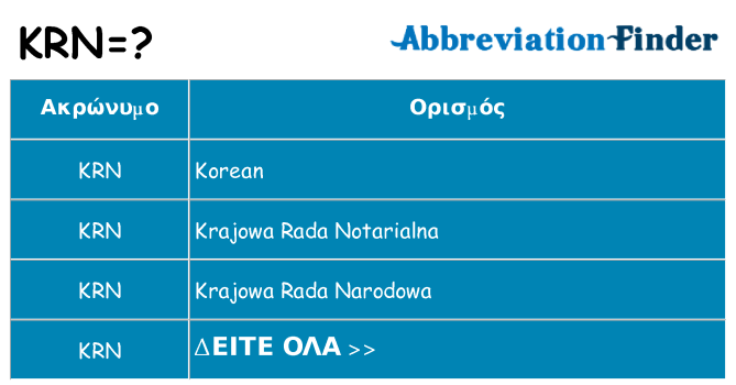 Τι σημαίνει krn ηρεμήσει