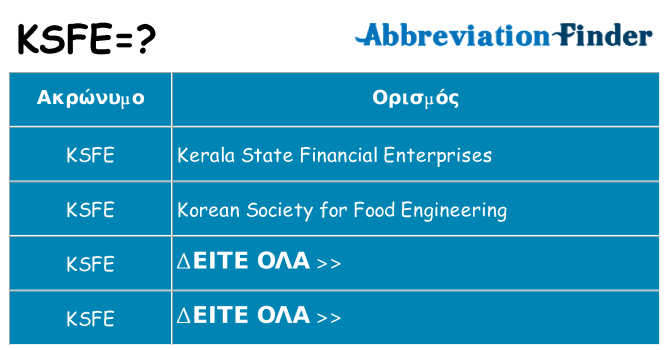 Τι σημαίνει ksfe ηρεμήσει
