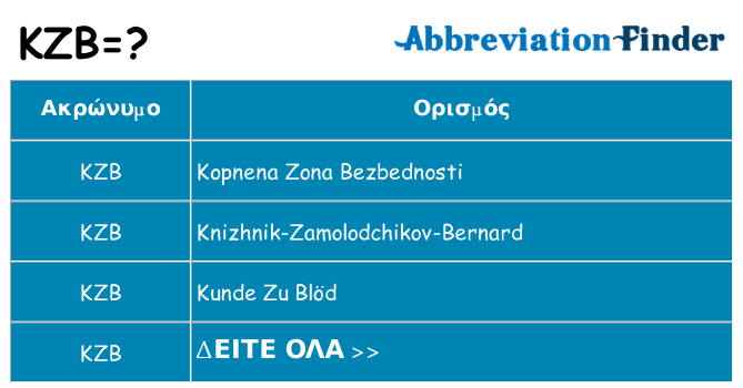 Τι σημαίνει kzb ηρεμήσει
