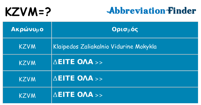 Τι σημαίνει kzvm ηρεμήσει