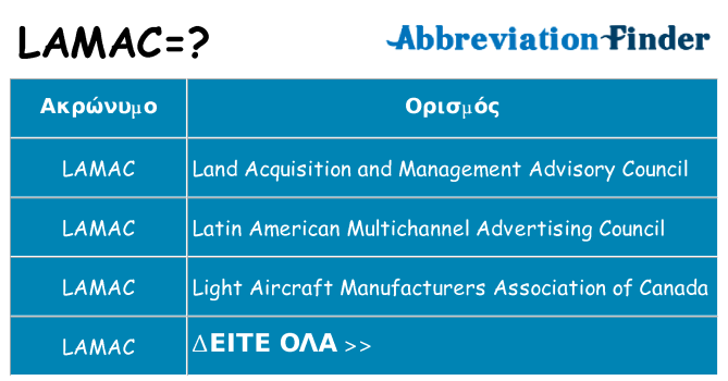 Τι σημαίνει lamac ηρεμήσει