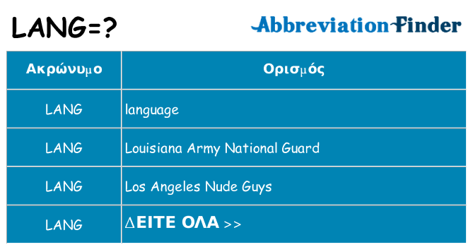 Τι σημαίνει lang ηρεμήσει