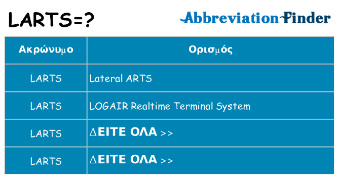 Τι σημαίνει larts ηρεμήσει