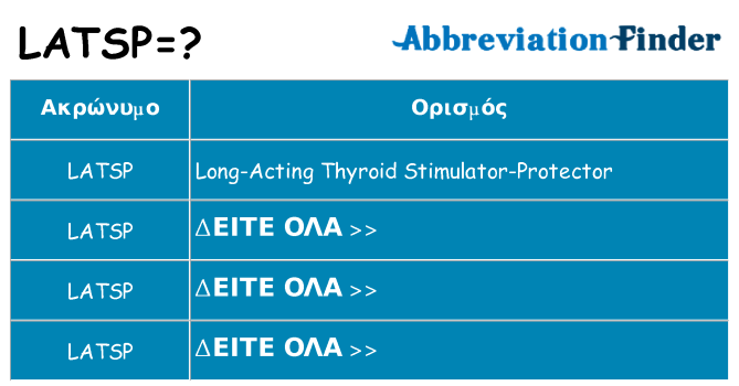 Τι σημαίνει latsp ηρεμήσει
