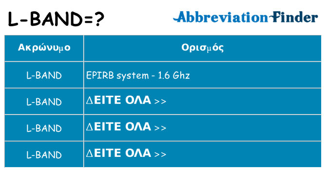 Τι σημαίνει l-band ηρεμήσει