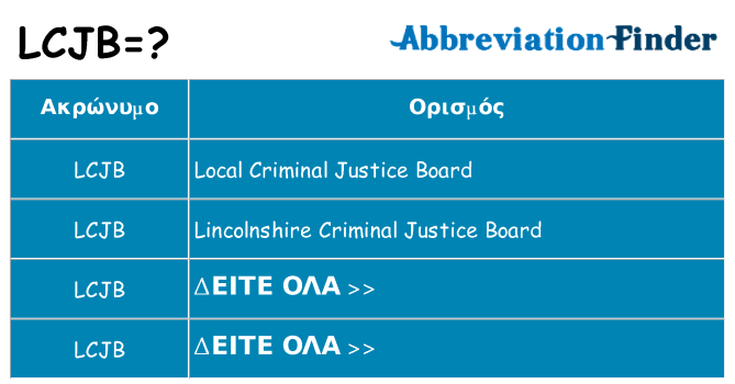 Τι σημαίνει lcjb ηρεμήσει