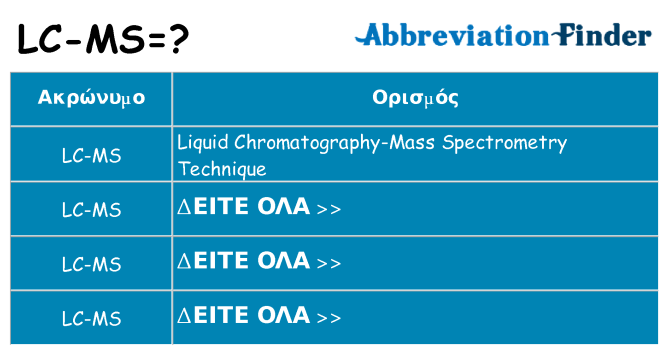 Τι σημαίνει lc-ms ηρεμήσει