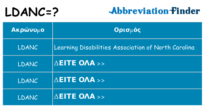 Τι σημαίνει ldanc ηρεμήσει