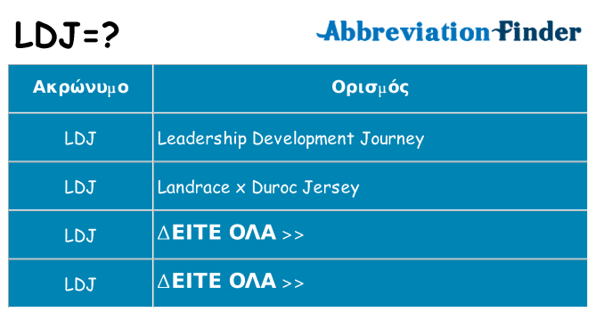 Τι σημαίνει ldj ηρεμήσει