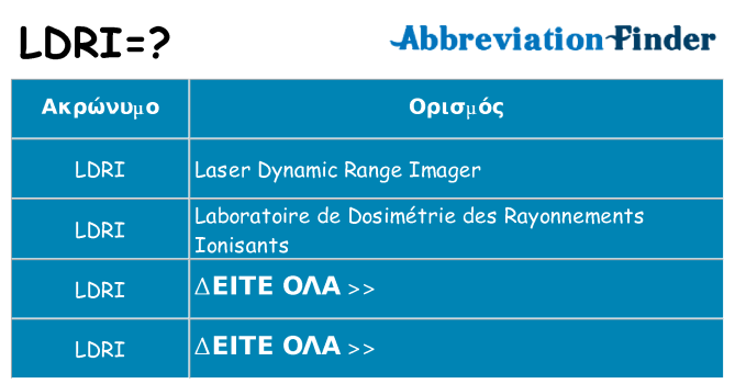 Τι σημαίνει ldri ηρεμήσει