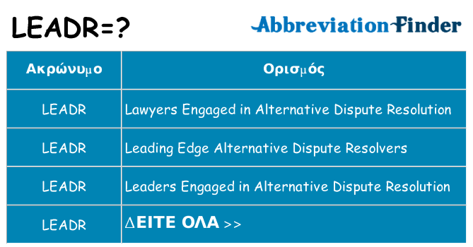 Τι σημαίνει leadr ηρεμήσει