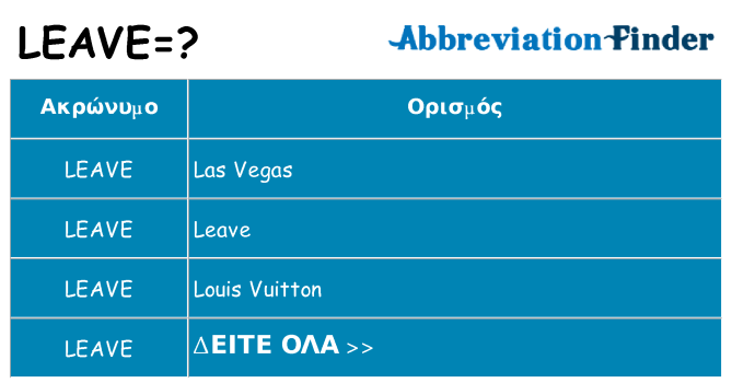 Τι σημαίνει leave ηρεμήσει