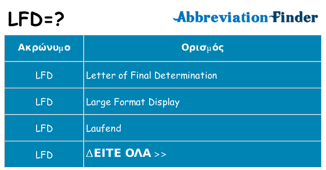 Τι σημαίνει lfd ηρεμήσει