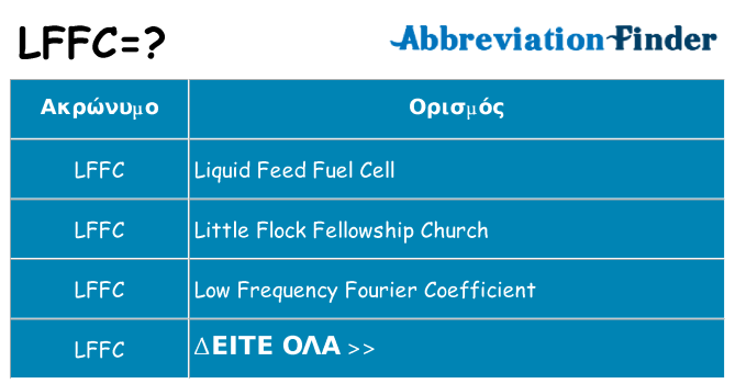 Τι σημαίνει lffc ηρεμήσει