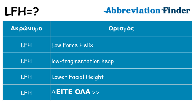 Τι σημαίνει lfh ηρεμήσει