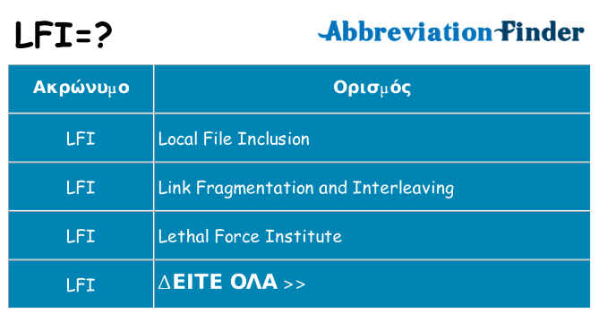 Τι σημαίνει lfi ηρεμήσει
