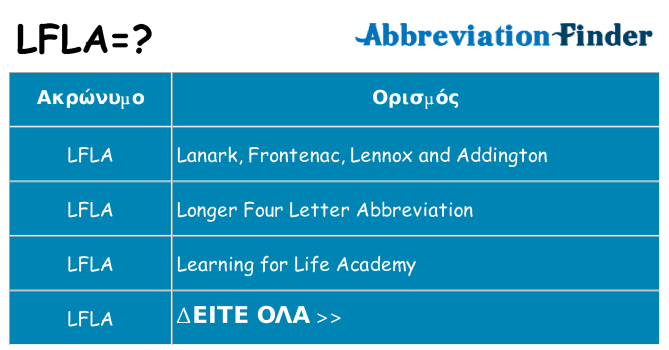 Τι σημαίνει lfla ηρεμήσει