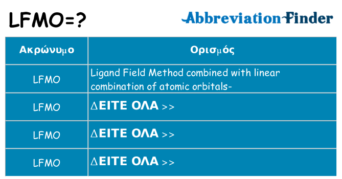 Τι σημαίνει lfmo ηρεμήσει