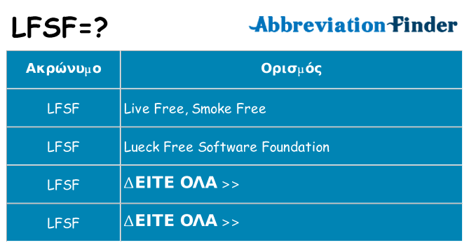 Τι σημαίνει lfsf ηρεμήσει