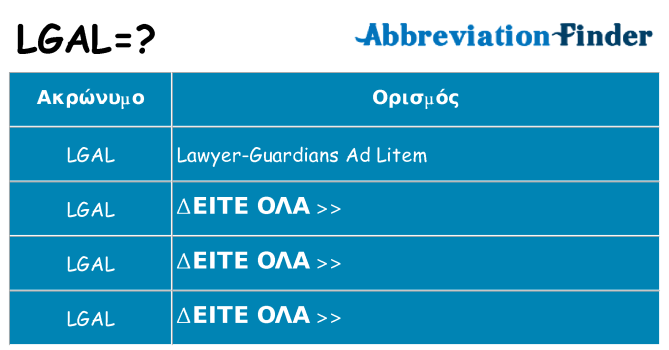 Τι σημαίνει lgal ηρεμήσει