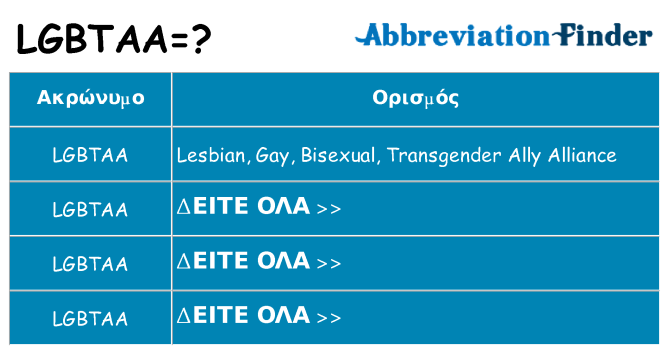 Τι σημαίνει lgbtaa ηρεμήσει
