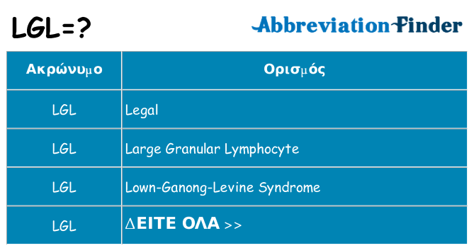 Τι σημαίνει lgl ηρεμήσει