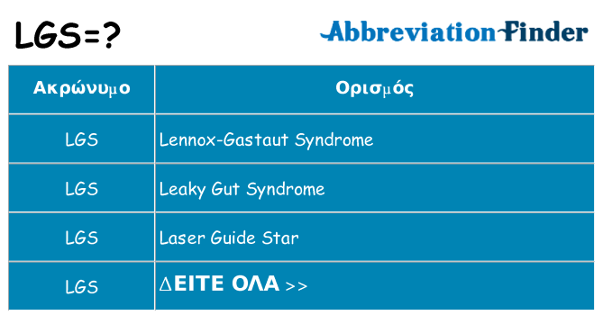 Τι σημαίνει lgs ηρεμήσει