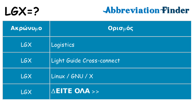 Τι σημαίνει lgx ηρεμήσει