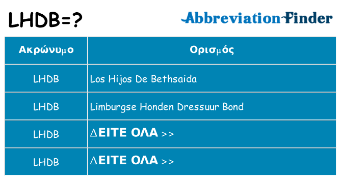 Τι σημαίνει lhdb ηρεμήσει