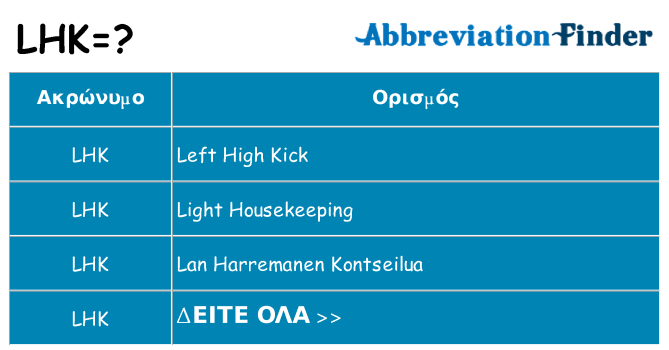 Τι σημαίνει lhk ηρεμήσει