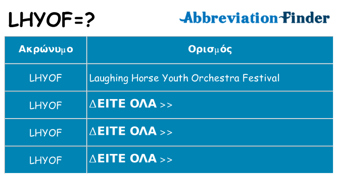 Τι σημαίνει lhyof ηρεμήσει