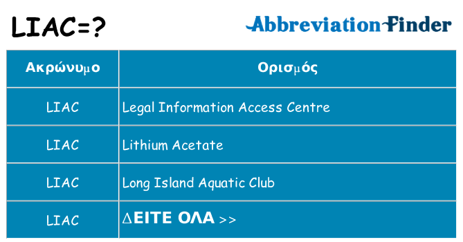 Τι σημαίνει liac ηρεμήσει