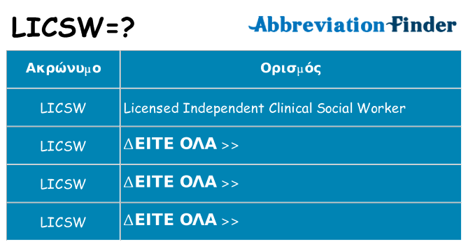 Τι σημαίνει licsw ηρεμήσει