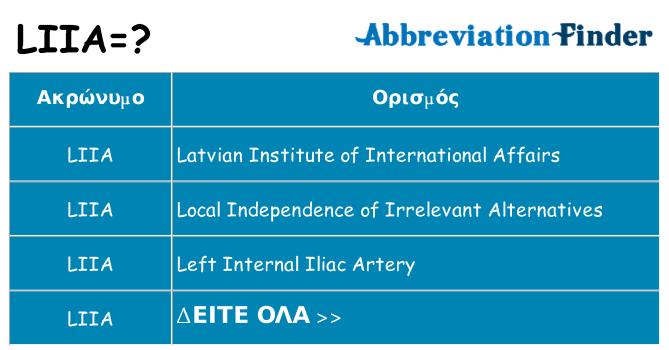 Τι σημαίνει liia ηρεμήσει