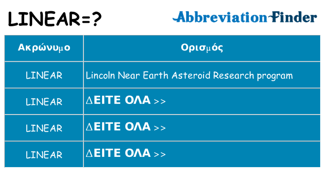 Τι σημαίνει linear ηρεμήσει
