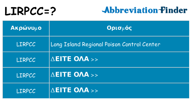 Τι σημαίνει lirpcc ηρεμήσει