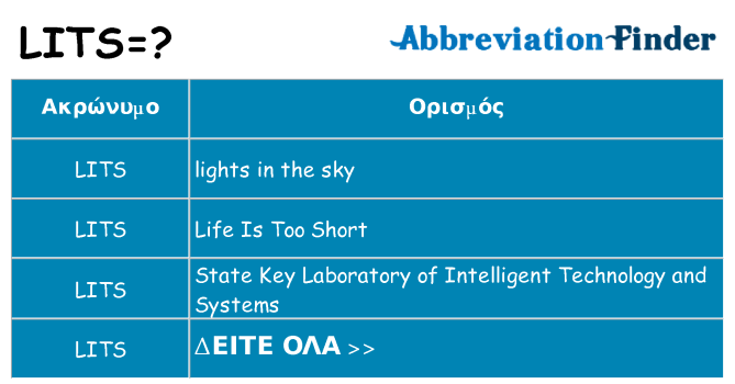 Τι σημαίνει lits ηρεμήσει