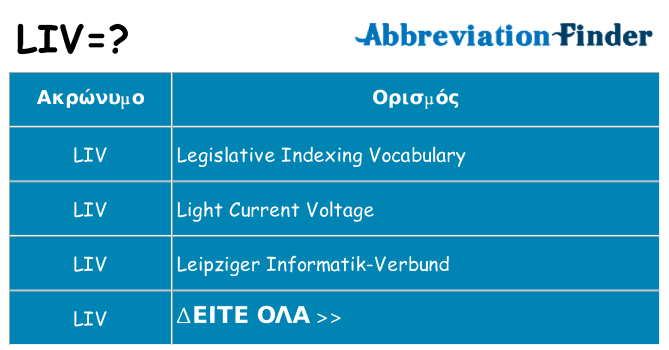 Τι σημαίνει liv ηρεμήσει