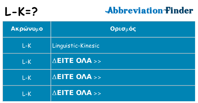 Τι σημαίνει l-k ηρεμήσει