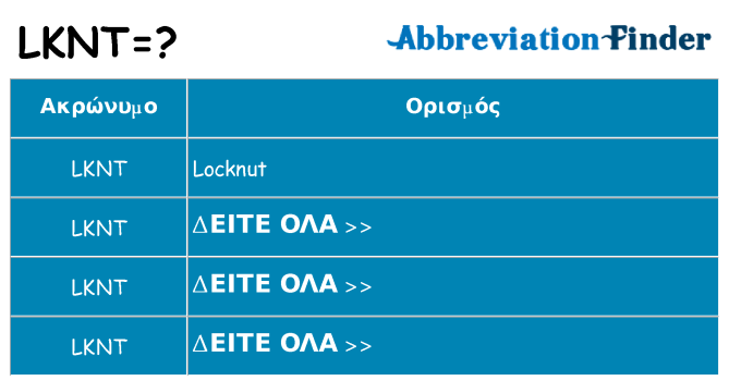 Τι σημαίνει lknt ηρεμήσει